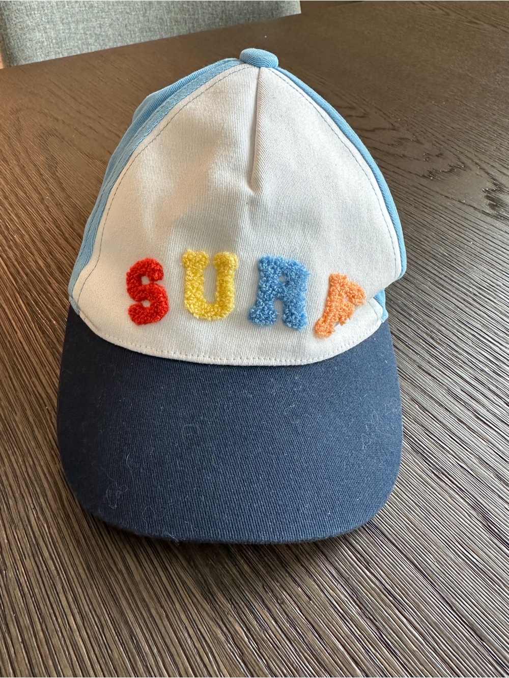 Janie and Jack Multicolor 'SURF' Chenille Patch Baseball Cap